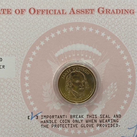 2007 Presidential Dollar Coin Set Certificate of Asset Grading Uncirculated Gift - Picture 2 of 6